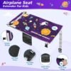 Airplane Seat Extender for Kids - Portable Toddler Travel Airplane Bed with Side Pockets,Toddler Airplane Travel Essentials, Airplane Must Have for Kids,Baby Portable Plane Bed Foot Rest for Flight - Image 3