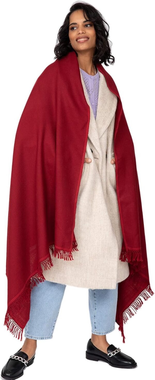 likemary Pashmina Shawls and Wraps for Women - Travel Blanket Scarf - Warm & Large Wool Wrap - Handmade Gift - Red Shawl