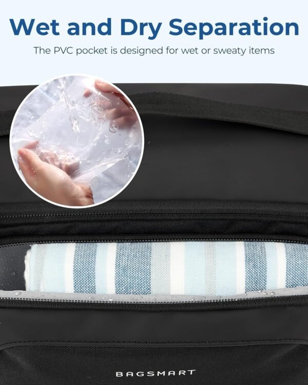 BAGSMART Toiletry Bag for Men, Wide Opening Travel Bag for Toiletries, Dopp Kit Water Resistant Shaving Hygiene Bag for Bathroom Shower, Toiletries Accessories,Travel Essentials-Gray - Image 4