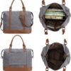 Bluboon Travel Tote Bags with Zipper Ladies Canvas Bag Weekender Overnight Bag for Women Carry on Duffel Bag Trolley Sleeve - Image 5
