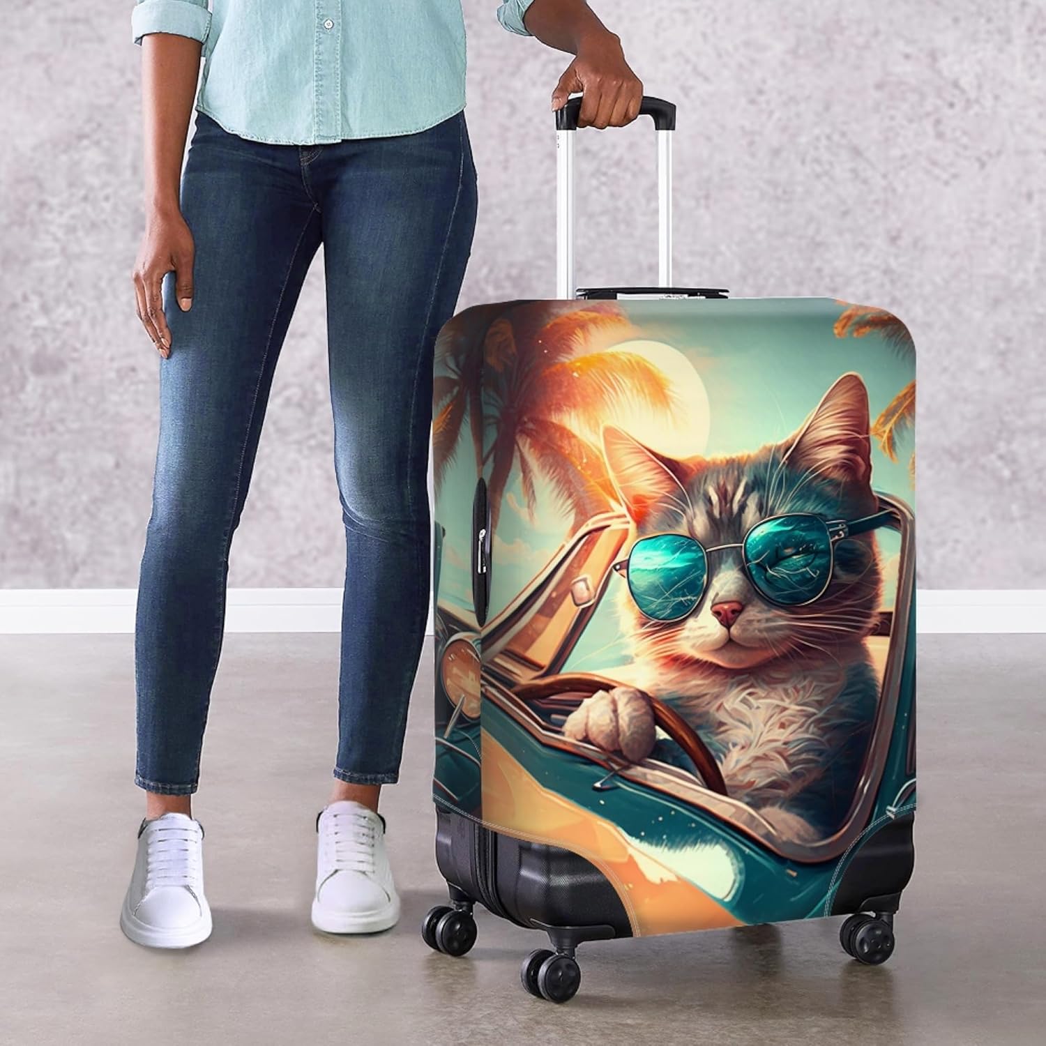 Cat Luggage Protector Suitcase Cover Suitcase Covers For Luggage 24 Inch Travel Bag Cover For Luggage Cover Protector - Image 4
