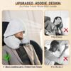 Stuffable Neck Pillow for Travel with Hood, Hoodie Travel Neck Pillow Stuffable with Clothes, Fillable Travel Pillow Storage Bag, Soft Empty Neck Pillow Case, Packable for Airplane Travel Essentials - Image 3