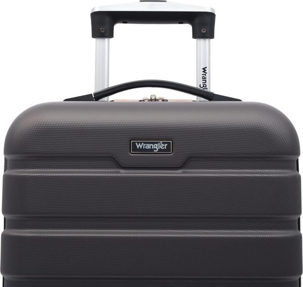 Wrangler Hard side Spinner Luggage, Charcoal, Carry-On 22" Inch - Image 5