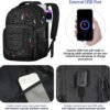 Extra Large Backpack, 50L Travel Backpack, 17 inch Laptop Backpack for Men, TSA Approved Heavy Duty Backpack with USB Charging Port, Anti Theft Backpack for Business Work College, Black - Image 4