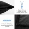 ATsense Travel Blanket Pillow, Premium 2 in 1 Soft Airplane Blanket Compact with Bag Pillowcase, Hand Luggage Sleeve and Backpack Clip - Travel Essentials for Long Trips, Flying and Car, Black - Image 7