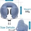 Noise-Canceling Travel Neck Pillow with 25 dB Noise Reduction, All-Round Neck Support, Suitable for Office, Home and Travel(Blue, Small Size) - Image 5