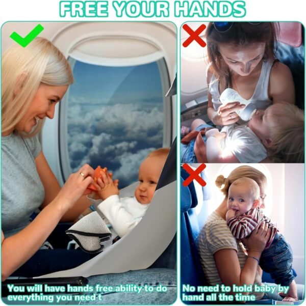 Toddler Airplane Seat Extender, Multipurpose Toddler Flight Sling Travel Bed, Comfort Baby Plane Foot Rest for Flying, Toddler Airplane Traveling Essentials - Fit Economy Seat - Image 3