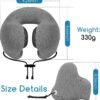 Noise-Canceling Travel Neck Pillow with 25 dB Noise Reduction, All-Round Neck Support, Suitable for Office, Home and Travel(Grayness, Small Size) - Image 5