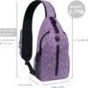 Sling-Bag Crossbody-Bag Women-Men Backpack-Daypack - Hiking Chest Travel with Water Bottle Pocket Purple - Image 2