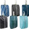 BeeGreen Shoe Organizer Shoe Bags For Travel with Zipper Closure, Shoe Storage Organizer with Handle Travel Bags, Green Blue Lightblue-Geometry, Large, Green Blue Lightblue-geometry