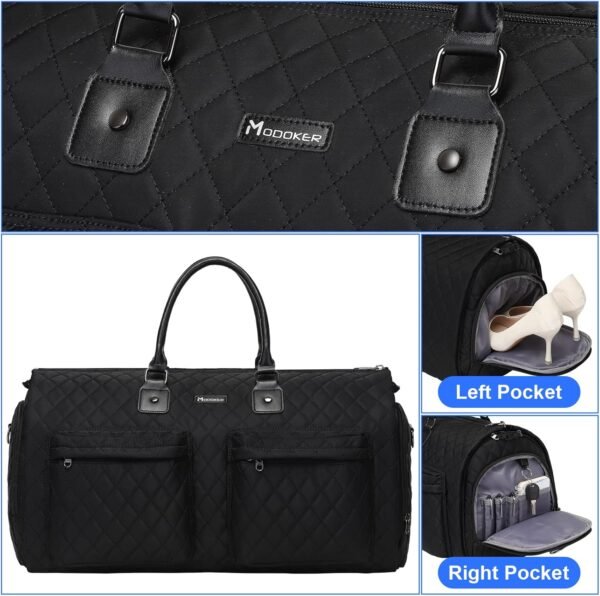 Womens Convertible Garment Bags for Travel, Modoker Waterproof Carry On Garment Bag Garment Duffel Bag - Image 4
