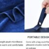 Tirrinia Travel Blanket Airplane Office Poncho 4 in 1 Premium Cozy Fleece Portable Poncho Blankets with Built-in Bag, Pocket - Image 4