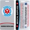 Medical Equipment Luggage Tag, Medical Equipment ID Identification Luggage Tag Medical Alert Bag Tag Travel Supplies (2.1" X 4.5", Diabetic - White)