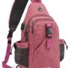G4Free Canvas Sling Bag Crossbody Backpack with USB Charging Port & RFID Blocking, Hiking Daypack Chest Bag for Women Men