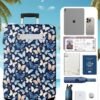Slohif Luggage Cover for Suitcase Tsa Approved Protector - Carry on Luggage SleeveLarge Suit Case Cover Travel Stretch Luggage Case Protective Washable Fit 20Inch Blue Butterfly S - Image 3