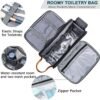 BAGSPRITE Toiletry Bag for Men, Women Travel Bag for Toiletries, Toiletry Bag Shaving Dopp Kit Organizer, Large Water-resistant Travel Bathroom Bag for Traveling, Black/Brown - Image 3