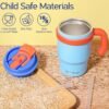 Fimibuke Kids Insulated Tumbler with Handle & Straw - 16oz Leak Proof Toddler Tumbler with Sip/Swig 2-in-1 Lid, BPA FREE 18/8 Stainless Steel Kids Water Bottle Drinking Cups Travel Mugs for Boys Girls - Image 2