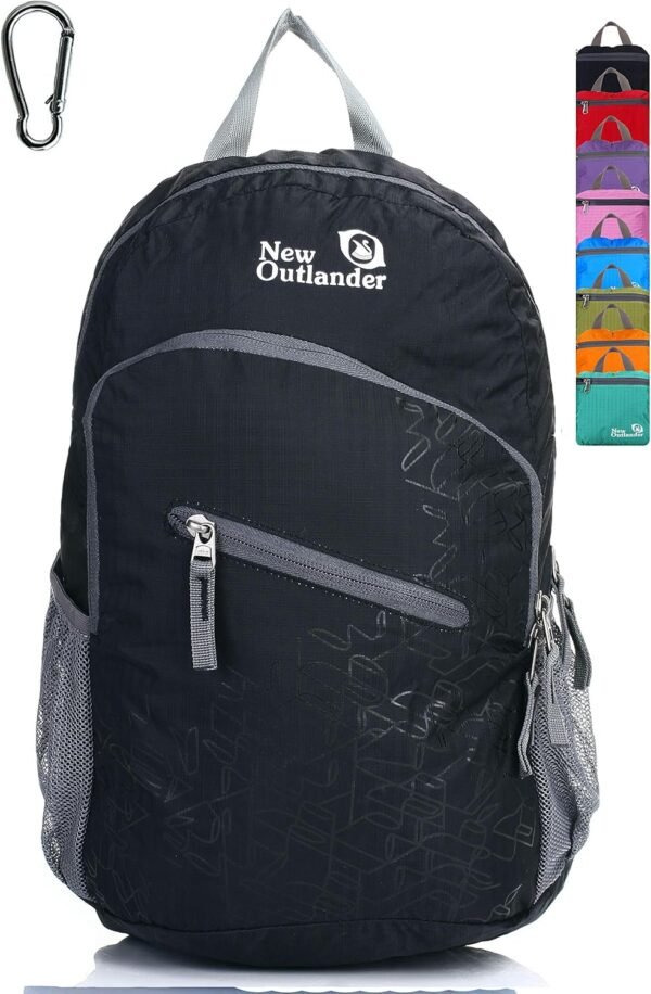 Outlander Packable Handy Lightweight Travel Hiking Backpack Daypack, Black
