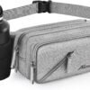 Fanny Pack Waterproof Waist Bag Pack Men Women Hip Bum Bag With Water Bottle Holder Adjustable Strap Suitable For Outdoors Workout Traveling Hiking Cycling Dog Walking Pouch Bag(Grey)