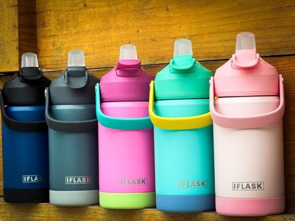 12oz Kids Water Bottle with Straw Lid | 100% Leak Proof | Insulated Stainless Steel Double Walled Thermos | BPA and Sweat free | Hot & Cold (Gray) - Image 4