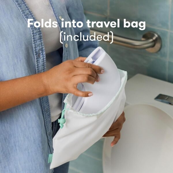 Frida Baby Fold-and-Go Potty Seat for Toilet | Foldable Travel Potty Seat for Toddler, Fits Round & Oval Toilets, Non-Slip Base, Handles, Includes Free Travel Bag - Image 6