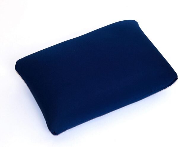 Cushie Pillows Travel Microbead Squishy Pillow for Neck Pain - 13.5 x 10 inches Rectangle - Navy Blue