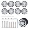 Luggage Wheels Replacement Kit of 8 Pcs Bearing Wheels, Suitcases Replacement Wheel Swivel Caster Wheels Repair Kits, Wheel Covers Axles Screws Washers Wrench for Trolley Bag Travel Box