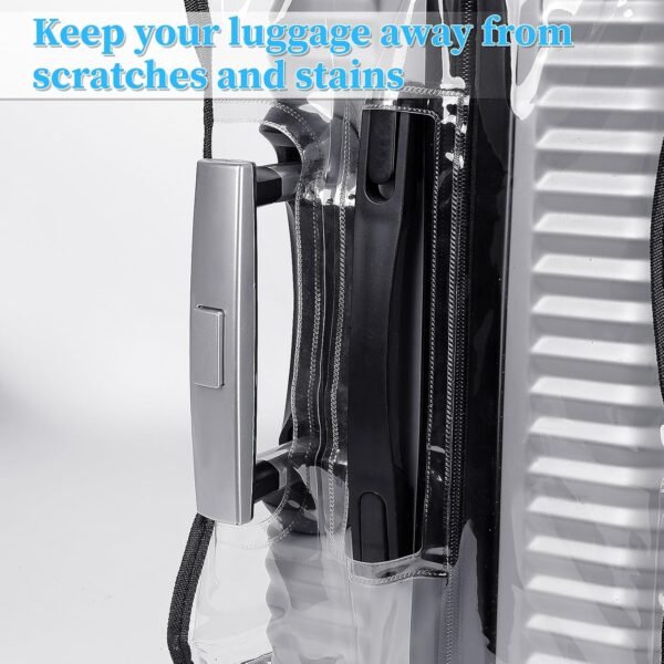 Clear Suitcase Cover Protectors Waterproof Luggage Cover Protector Pvc Transparent Travel Carry On Luggage Covers Suitcase Wrap Sleeve For Size 18-20inch Protective Cover Case For Wheeled Luggage - Image 4