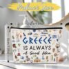 Greece Travel Essentials Gifts - Greek Souvenirs Gift Makeup Bags, Greece Is Always A Good Idea Cosmetic Bags Toiletry Pouch, Greece Travelers Trip Vacation Gift for Women Girls Friends - Image 3