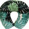 Adult Cozy Soft Microfiber Neck Pillow, Compact, Perfect for Plane or Car Travel, Monstera Leaf