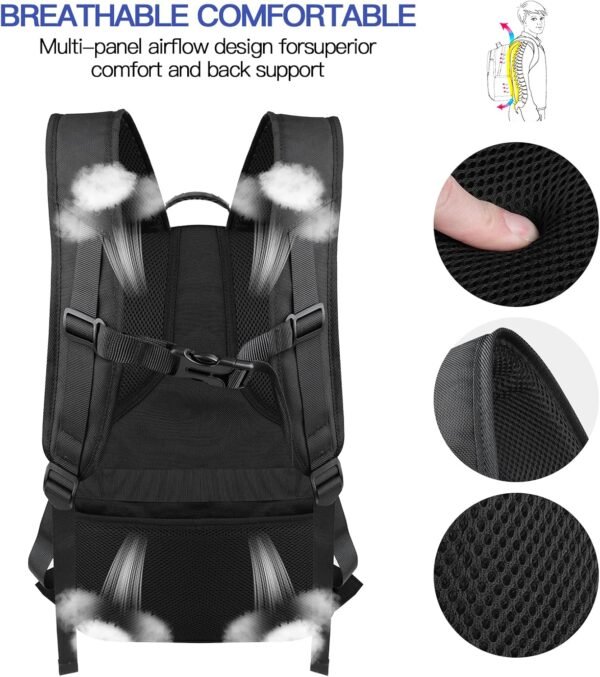 Extra Large Backpack, 50L Travel Backpack, 17 inch Laptop Backpack for Men, TSA Approved Heavy Duty Backpack with USB Charging Port, Anti Theft Backpack for Business Work College, Black - Image 6