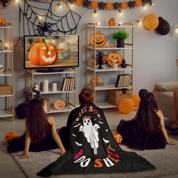 Halloween Blanket, Halloween Throw Blanket for Women Men, Spooky Horror Halloween Blanket for Kids Girls Boys Adults Boo Basket, Cute Halloween Decorations for Bed Sofa Travel Blanket, 60"X 50" - Image 7