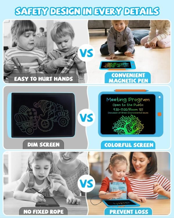 KOKODI LCD Writing Tablet for Kids 10 Inch, Kids Toys for 3 4 5 6 7 8 Years Old Boys and Girls, Colorful Doodle Board, Gift for Toddler Age 3-12 Years, Memo Board, Drawing Pad with Pen - Image 2