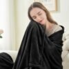BEDELITE Fleece Blanket Black Throw Blankets for Couch & Bed, Luxury Plush Cozy Fuzzy Blanket 50x60 inches, Super Soft Warm Lightweight Throw Blanket for Travel Camping - Image 2