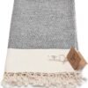 SMYRNA TURKISH COTTON Throw Blanket Vintage Series, 50x60 inch, Outdoor Blankets, Throws and Blankets for Couch, Sofa, Bed, Chair, Beach Picnic, Travel Boho Turkish Blanket Throw, Gray - Image 7