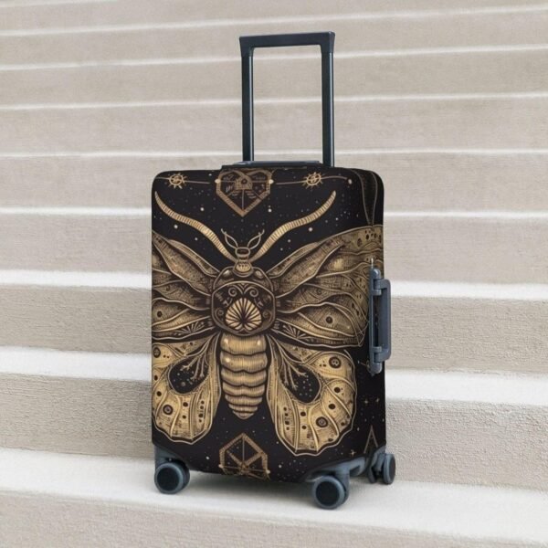 Travel Luggage Cover Moth Suitcase Covers for Luggage Fashion Suitcase Protector Fits 18-32" Luggage, Black, M, Luggage Set - Image 6