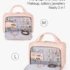 OlarHike Travel Toiletry Hanging Bag Waterproof Bags, Makeup bag, Toiletries, Jewelry, Travel Essentials 3 in 1 Packing Organizers, Cosmetic Travel-Sized Container, Medium Capacity for Women pink - Image 2