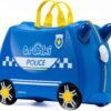 Trunki Ride-On Kids Suitcase | Tow-Along Toddler Luggage | Carry-On Cute Bag with Wheels | Airplane Travel Essentials: Percy Police Car Blue