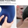 Inflatable Travel Neck Pillows for Airplanes, Long Flight Must Haves for Sleeping to Avoid Neck and Shoulder Pain, Comfortably Support Head and Neck for Flight, Car, Bus and Office (Blue) - Image 3