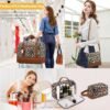 Wogarl Weekender Bags for Women Large Overnight Bag Weekend Travel Duffel Bag Carry on Shoulder with Shoe Compartment Canvas Toiletry Bag Tote with Trolley Sleeve for Travel Business Gym,Leopard - Image 2