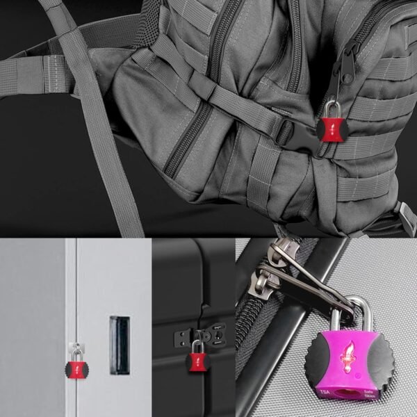 4 Pack TSA Approved Luggage Lock.Luggage Key Locks with Keyed Alike, TSA Approved Travel Lock with Ultra Secure PPR/ABS Lock Body Travel Lock Luggage Lock TSA Approved - Image 5