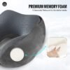Travel Pillow, Neck Pillow for Travel with Hood for Airplane, Velvet Memory Foam Neck Pillow Adult Head & Neck Support, for Long Flights Plane, Office, Cars Sleeping & Rest (Grey) - Image 6