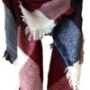 Wander Agio Womens Warm Long Shawl Winter Wraps Large Scarves Knit Cashmere Feel Plaid Triangle Scarf