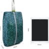 BeeGreen Shoe Organizer Shoe Bags For Travel with Zipper Closure, Shoe Storage Organizer with Handle Travel Bags, Green Blue Lightblue-Geometry, Large, Green Blue Lightblue-geometry - Image 2
