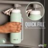 Ello Pop & Fill Stainless Steel Water Bottle with Quick Fill Technology, Double Walled Vacuum Insulated Metal, Leak Proof Locking Lid, Sip and Chug, BPA Free, Holiday Gift for Him Her, 22oz, 32oz - Image 2
