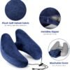 Inflatable Travel Pillow, H-Shape Inflatable Neck Pillow for Traveling on Plane, Washable Cover Travel Pillow Inflatable Airplane Pillow for Neck Support, Blow up Neck Pillows for Air Travel - Image 3