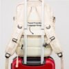 (Not Made In China) Travel Backpack For Men and Women, Airline Approved Carry On Bag w/Shoe Compartment, Holds 15.6" Laptop, USB Charging Port (Beige) - Image 5