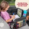 Lusso Gear Kids Travel Tray for Toddler & Kids Car Seat, Lap Tray for Airplane, Kids Travel Desk Essential Accessories, Table Tray for Road Trip Activities (Black) - Image 3