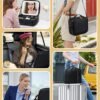 Portable Rechargeable Travel Makeup Bag - Makeup Case Organizer with LED mirror 3 Color Lights Adjustable Brightness Cosmetic Train Case with Adjustable Dividers for Women (Black) - Image 5