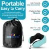 Adjustable Travel Pillow for Neck Support & Comfort, Lightweight Memory Foam Travel Neck Pillow for Sleeping - Washable & Breathable Plane Pillow for Traveling with Eyemask, Earplug & Carry Bag - Image 5